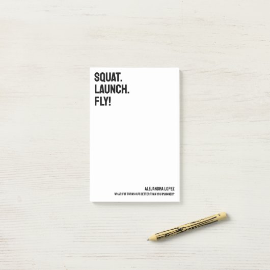 Post-it® SQUAT. LANCEMENT. VOLEZ ! Inspiration audacieuse p (Sur un bureau)
