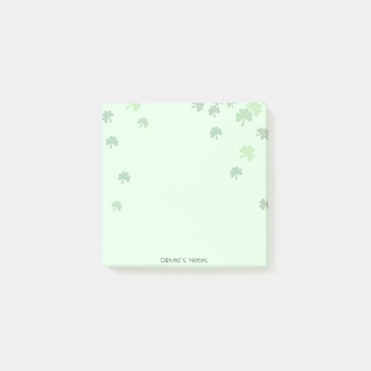 Post-it® St patrick's day 3 feuilles trèfle vert pastel (Devant)