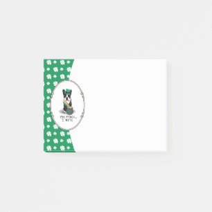 Post-it® St. Patrick's Day Boston Terrier Dog (noir) mignon