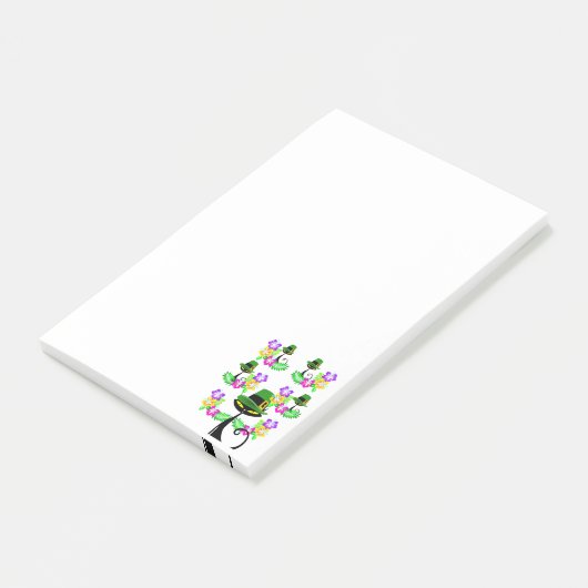 Post-it® St. Patrick's Day Post it Notes Chat floral (Incliné)