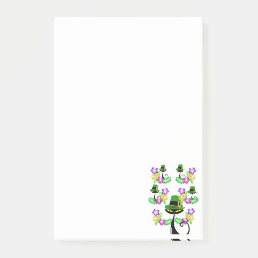 Post-it® St. Patrick's Day Post it Notes Chat floral (Devant)