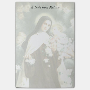 Post-it® St Therese avec les roses, le crucifix et les