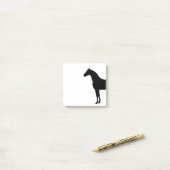 Post-it® Stallion Noir Elégant Horse Silhouette Dessin (Sur un bureau)