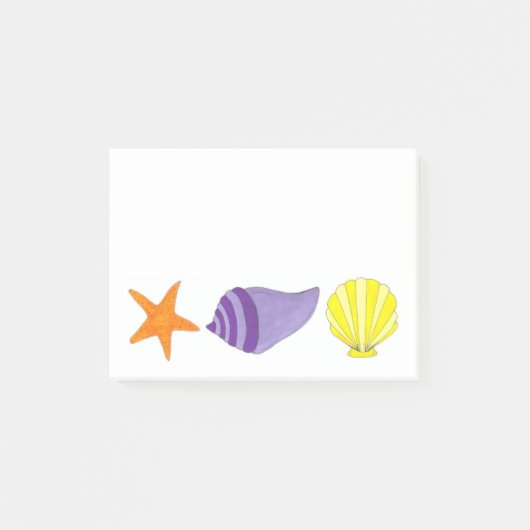 Post-it® Starfish Shells Sea Shell Beach Post-It Notes (Devant)