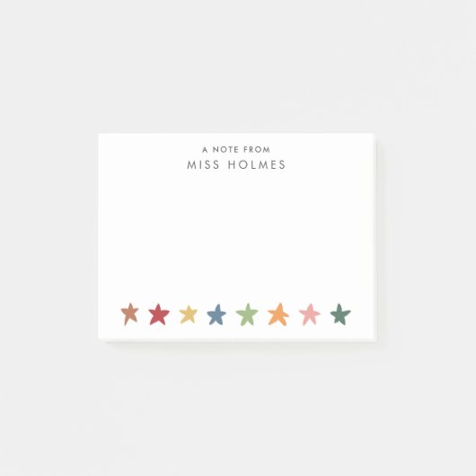 Post-it® Stars Notes post-it de l'enseignant personnalisé (Devant)