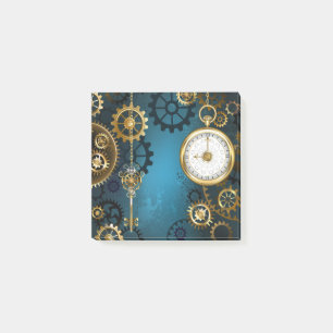 Post-it® Steampunk Arrière - plan turquoise avec Gears