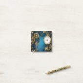 Post-it® Steampunk Arrière - plan turquoise avec Gears (Sur un bureau)