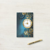 Post-it® Steampunk Arrière - plan turquoise avec Gears (Sur un bureau)