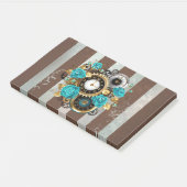 Post-it® Steampunk Clock and Turquoise Roses on Striped (Incliné)