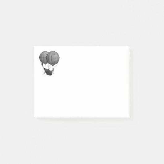 Post-it® Steampunk Design Machine volante noire et blanche (Devant)