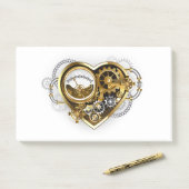 Post-it® Steampunk Heart with a Manometer (Sur un bureau)