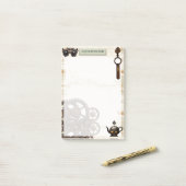 Post-it® Steampunk mécanique, engrenages rouillés victorien (Sur un bureau)