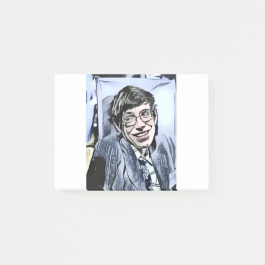 Post-it® Stephen Hawking photo. (Devant)