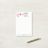 Post-it® Stethoscope ECG Wave EKG Médicale Heartbeat Line (Sur un bureau)