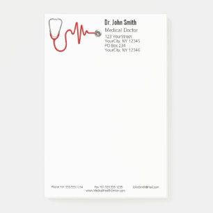 Post-it® Stethoscope ECG Wave EKG Médicale Heartbeat Line