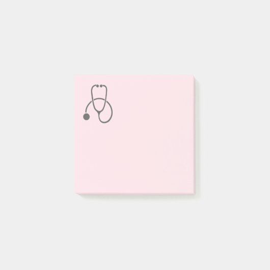 Post-it® Stethoscope gris élégant sur Pastel Pink (Devant)