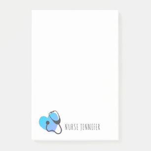 Post-it® Stethoscope Médicale Coeur Turquoise blanc Person