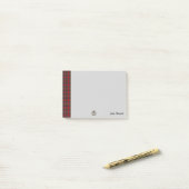 Post-it® Stewart Tartan & Scottish Thistle Personnalisé (Sur un bureau)