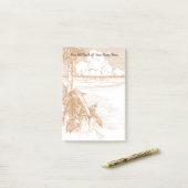 Post-it® Stickie vintage Plage Palm Tree (Sur un bureau)