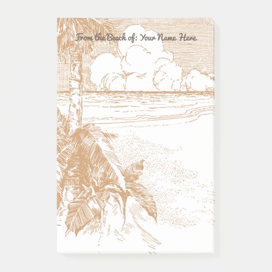 Post-it® Stickie vintage Plage Palm Tree (Devant)