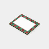 Post-it® Stickies Motifs Plaid Red Green Holiday (Incliné)