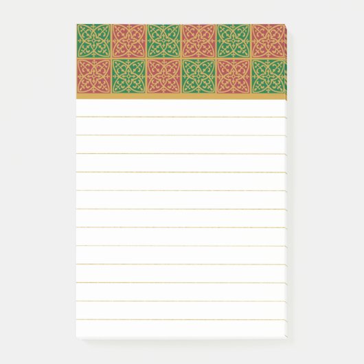 Post-it® Stickies Rouge Vert Fleur des Lis (Devant)