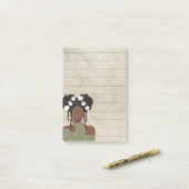 Post-it® Sticky Linky Portrait Femme Noire (Sur un bureau)