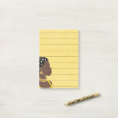 Post-it® Sticky Linky Portrait Femme Noire (Sur un bureau)