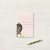 Post-it® Sticky Linky Portrait Femme Noire (Sur un bureau)