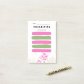 Post-it® Sticky Note PRIORITY Checkbox Pink Lily (Sur un bureau)