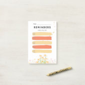 Post-it® Sticky Note REMINDERS Check Box  Yellow Daisy (Sur un bureau)