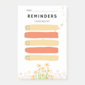 Post-it® Sticky Note REMINDERS Check Box  Yellow Daisy (Devant)