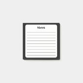 Post-it® Sticky Sticky Note Pad classique noir et blanc (Devant)