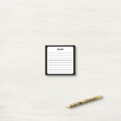 Post-it® Sticky Sticky Note Pad classique noir et blanc (Sur un bureau)
