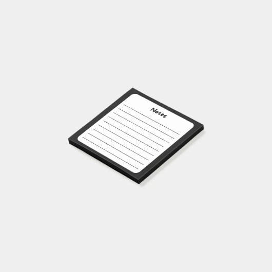Post-it® Sticky Sticky Note Pad classique noir et blanc (Incliné)