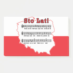 Post-it® Sto Lat ! Carte de la chanson polonaise