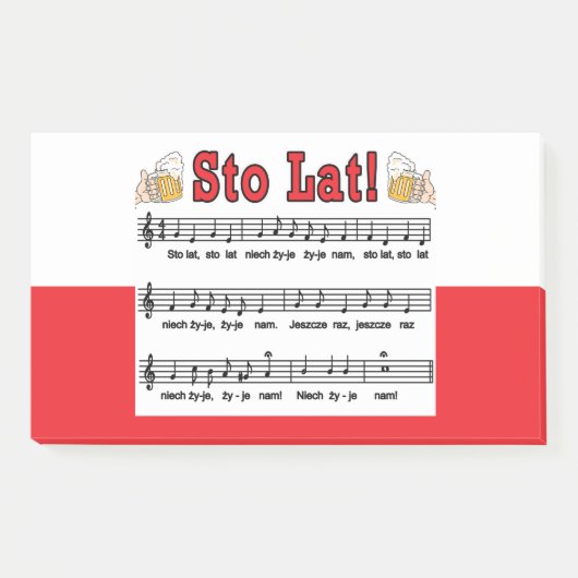 Post-it® Sto Lat ! Chanson Avec Beer Mugs (Devant)