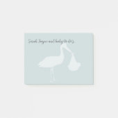 Post-it® Stork Baby shower Blue Post it Notes (Devant)