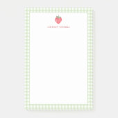 Post-it® Strawberry Green Gingham Border Personalized (Devant)