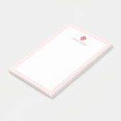Post-it® Strawberry Pink Gingham Border Personalized (Incliné)