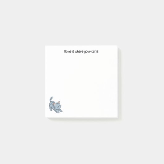 Post-it® Stretching Grey Tabby Cat Custom Text (Devant)