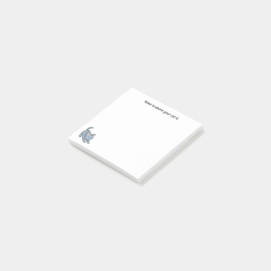 Post-it® Stretching Grey Tabby Cat Custom Text (Incliné)