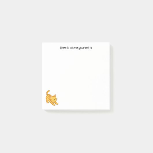 Post-it® Stretching Orange Tabby Cat Custom Text (Devant)