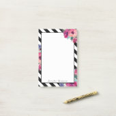 Post-it® Stripes et motifs floraux avec votre nom (Sur un bureau)