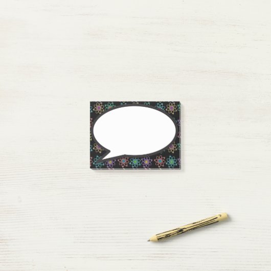 Post-it® Structure atomique Motif discours Bubble Science (Sur un bureau)