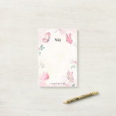 Post-it® Studio de Manucure Papillons Roses Personnalisés (Sur un bureau)