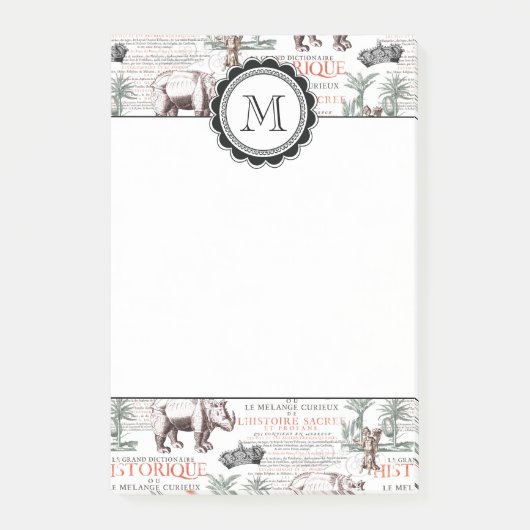 Post-it® Style antique d'Abrecht Durer de rhinocéros de (Devant)