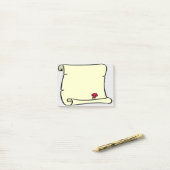 Post-it® Style de défilement d'ancien parchemin (Sur un bureau)