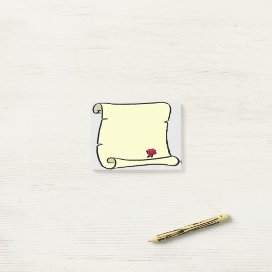 Post-it® Style de défilement d'ancien parchemin (Sur un bureau)