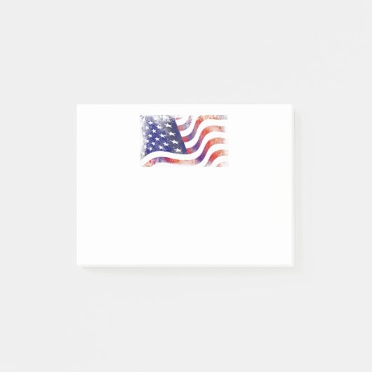 Post-it® Style de Grunge Patriotique Faded American Drapeau (Devant)